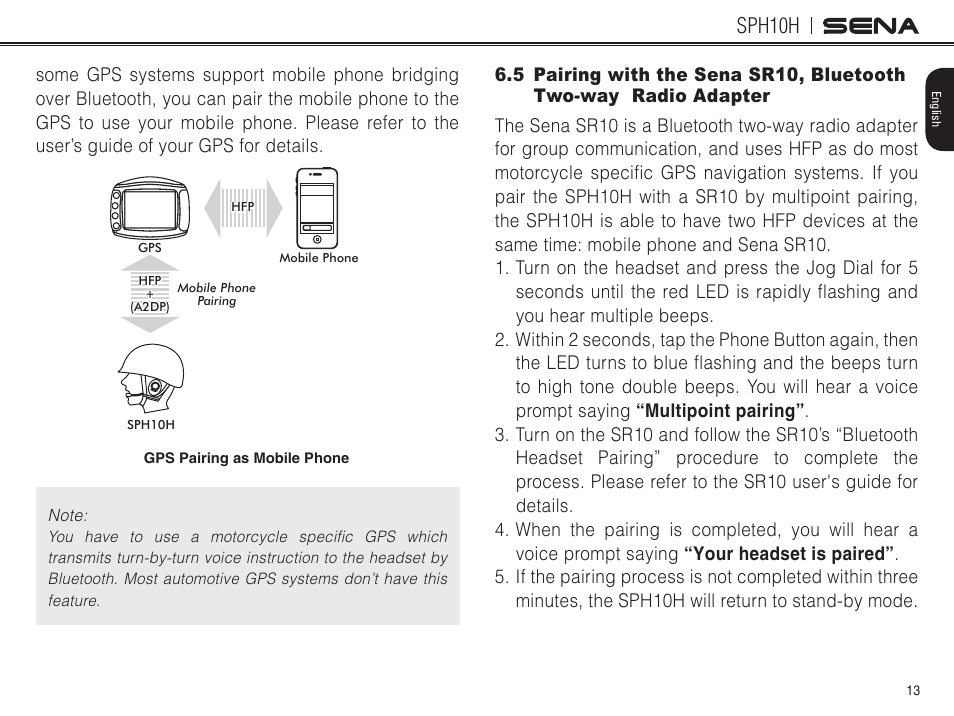 Sph10h | Sena Bluetooth SPH10H v4.2 User's Guide User Manual | Page 12 / 43
