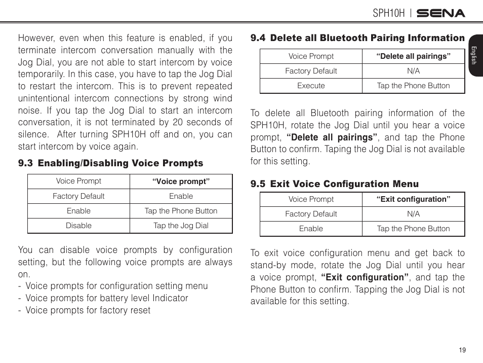Sph10h | Sena Bluetooth SPH10H v4.2 User's Guide User Manual | Page 18 / 43