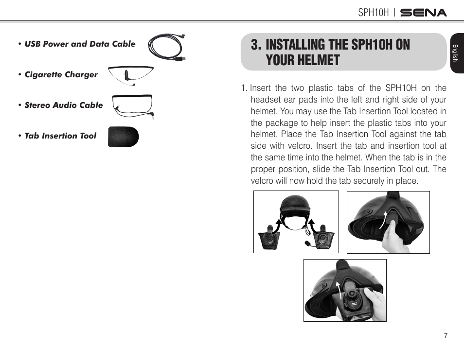 Installing the sph10h on your helmet | Sena Bluetooth SPH10H v4.2 User's Guide User Manual | Page 6 / 43