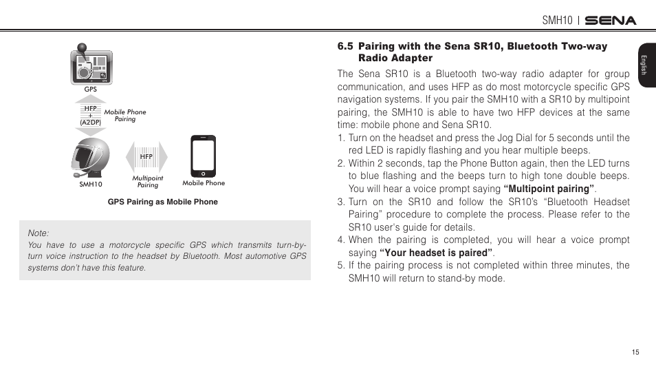 Smh10 | Sena Bluetooth SMH10 v5.0 User's Guide User Manual | Page 14 / 55