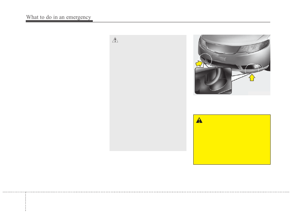What to do in an emergency | KIA Forte_Forte5_Forte Koup 2011 User Manual | Page 275 / 342
