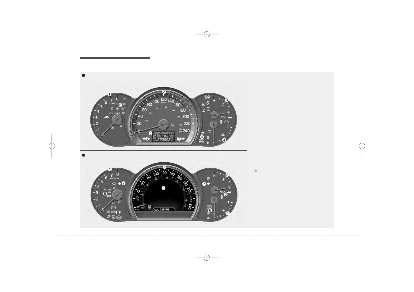 Features of your vehicle, Instrument cluster | KIA Sorento 2014 User Manual | Page 159 / 508