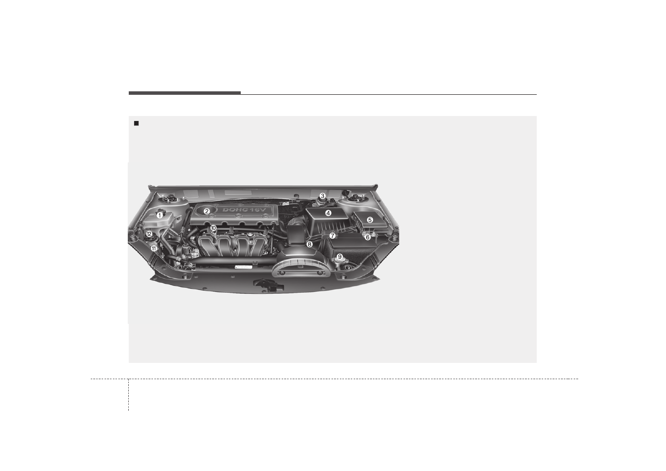 Your vehicle at a glance | KIA Magentis 2009 User Manual | Page 13 / 326