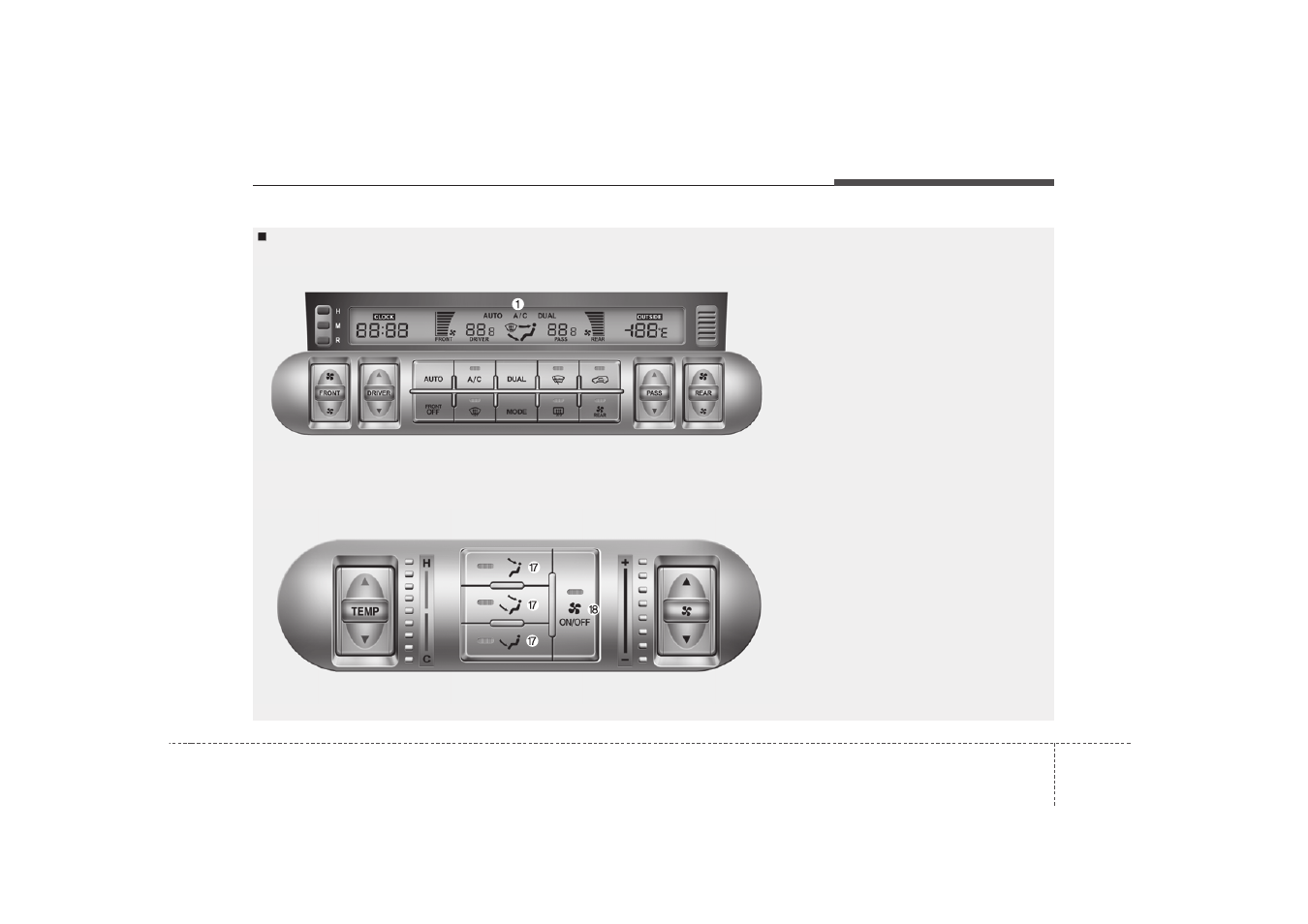 Features of your vehicle, Automatic climate control system (if equipped) | KIA Borrego 2008 User Manual | Page 174 / 425