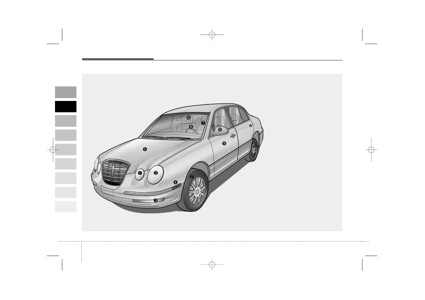 Your vehicle at a glance, Exterior overview | KIA Amanti 2004 User Manual | Page 8 / 296