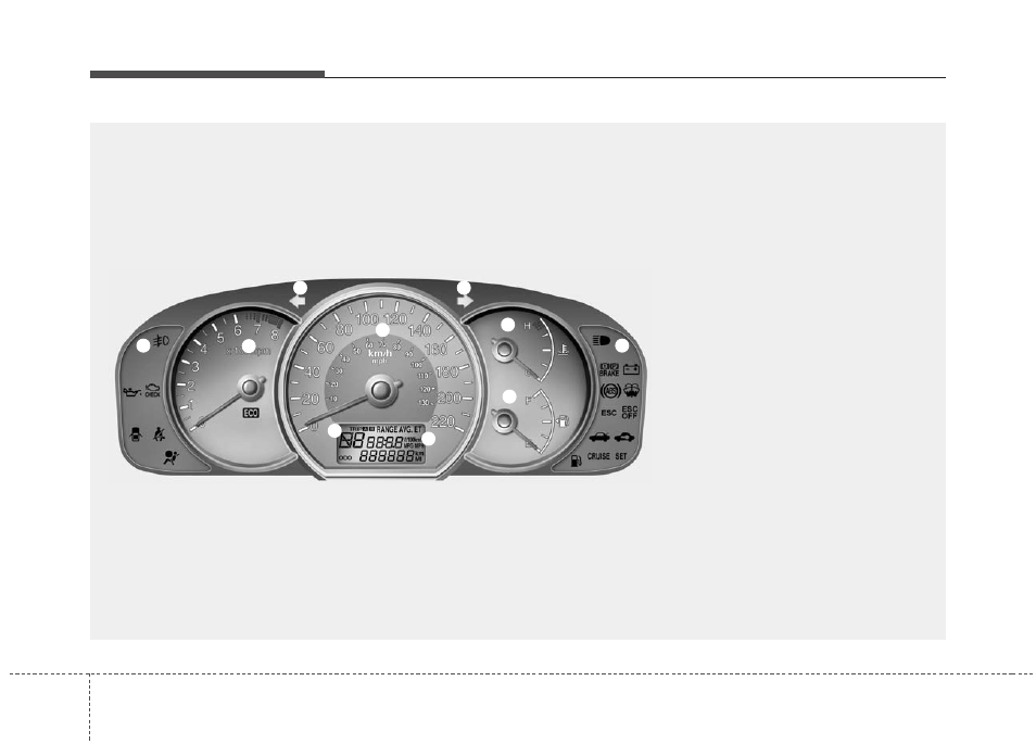 Features of your vehicle, Instrument cluster | KIA Rondo 2011 User Manual | Page 111 / 338