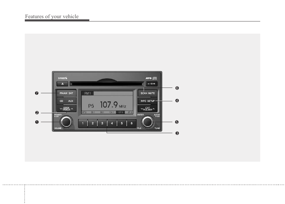 Features of your vehicle | KIA Rondo 2011 User Manual | Page 177 / 338