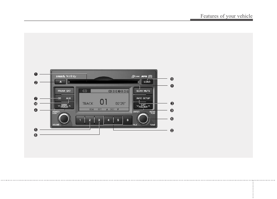 Features of your vehicle | KIA Rondo 2011 User Manual | Page 182 / 338