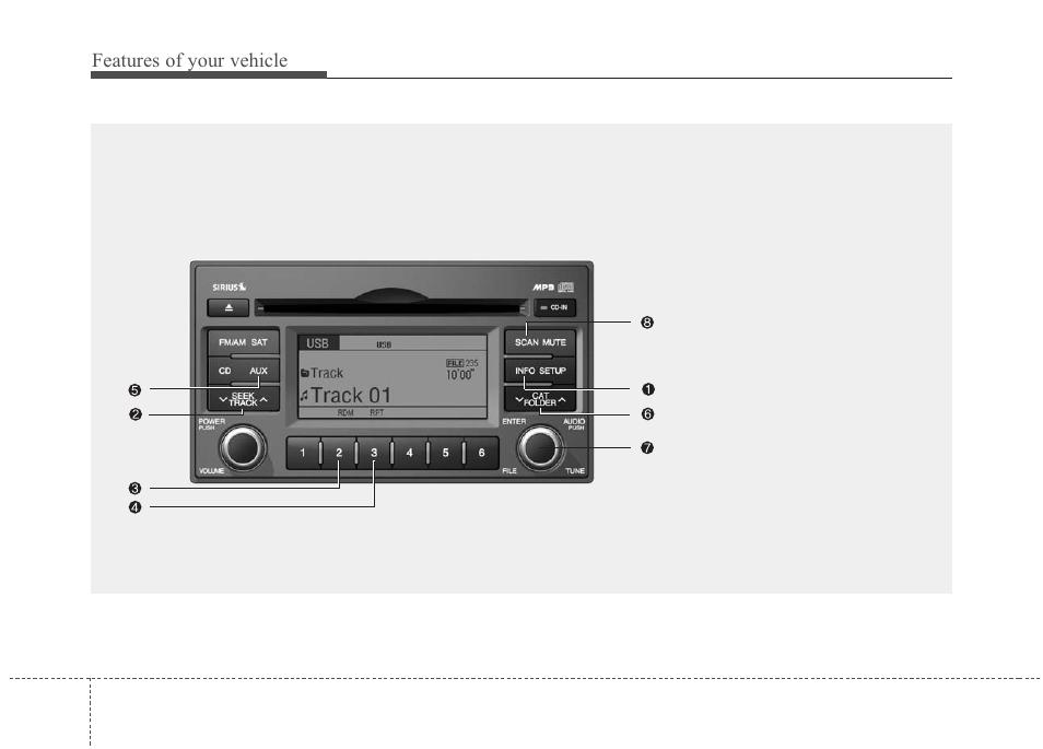 Features of your vehicle | KIA Rondo 2011 User Manual | Page 187 / 338