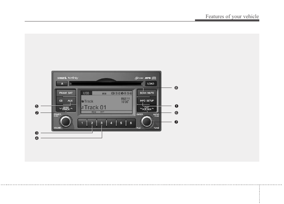 Features of your vehicle | KIA Rondo 2011 User Manual | Page 188 / 338