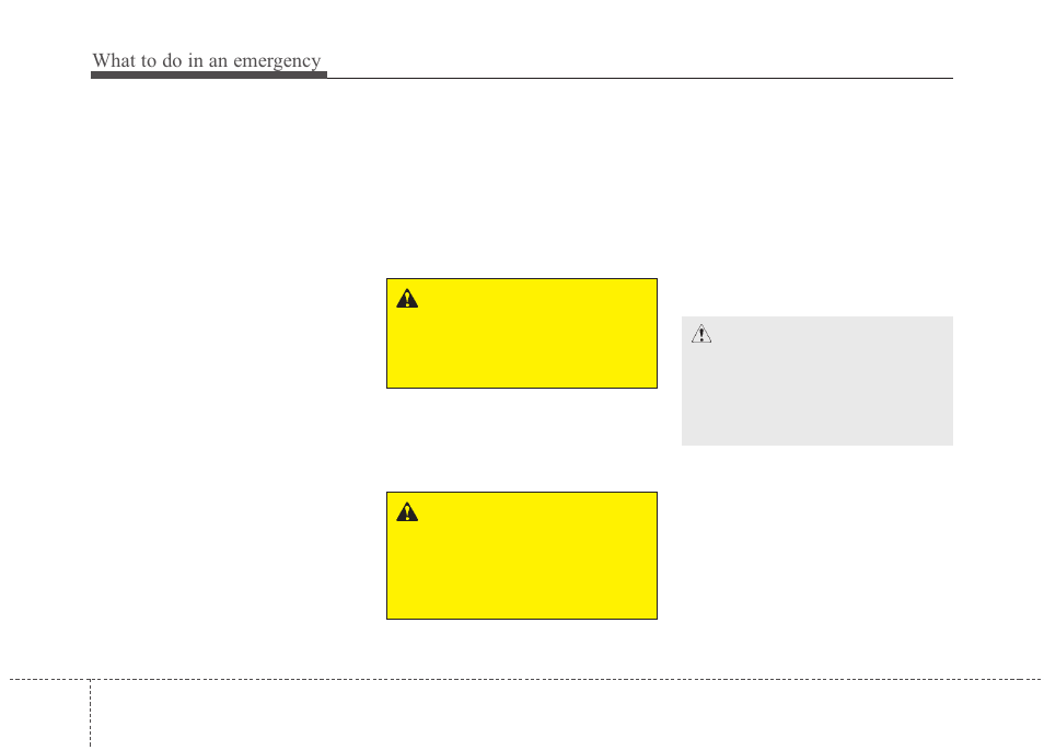 What to do in an emergency | KIA Rondo 2011 User Manual | Page 252 / 338