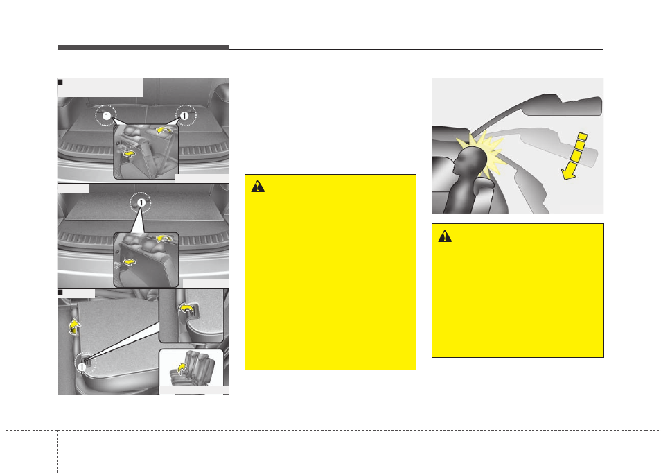 Safety features of your vehicle, Warning | KIA Rondo 2011 User Manual | Page 29 / 338