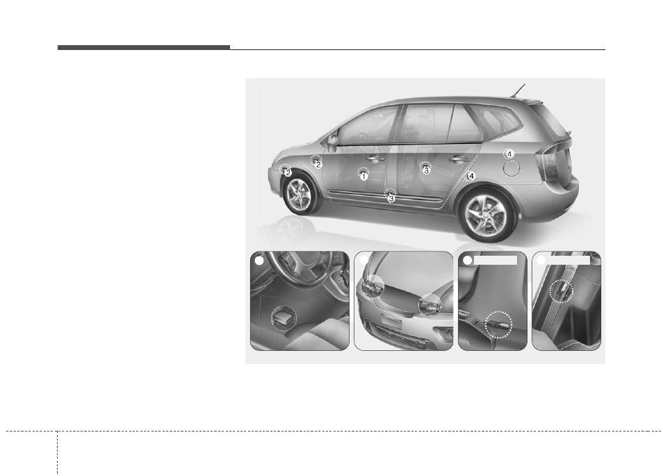 Safety features of your vehicle | KIA Rondo 2011 User Manual | Page 69 / 338