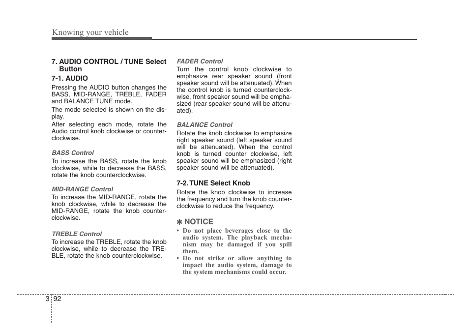 Knowing your vehicle | KIA Rio_Rio5 2008 User Manual | Page 101 / 219