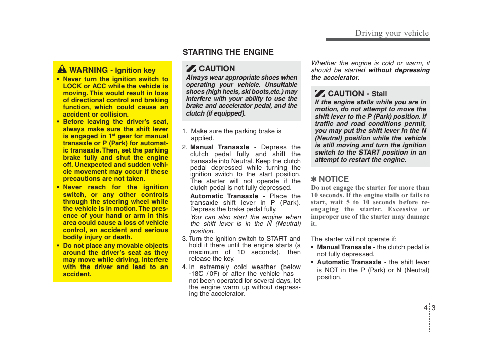 Driving your vehicle | KIA Rio_Rio5 2008 User Manual | Page 109 / 219