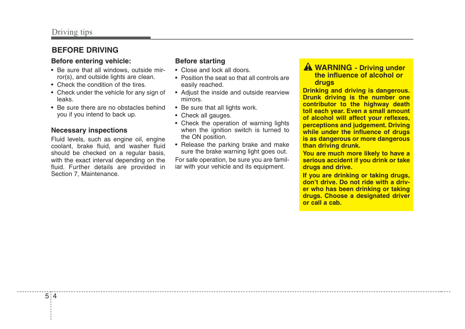 Driving tips | KIA Rio_Rio5 2008 User Manual | Page 147 / 219