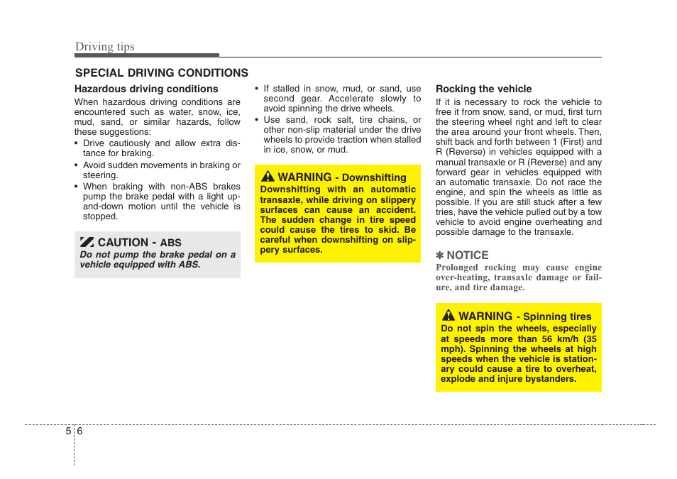 Driving tips | KIA Rio_Rio5 2008 User Manual | Page 149 / 219