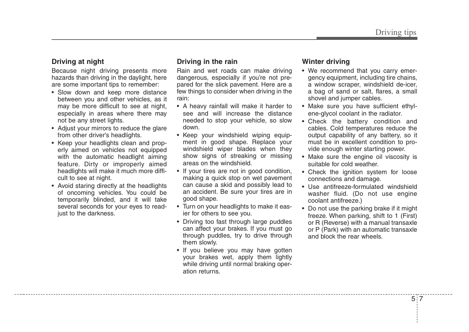 Driving tips | KIA Rio_Rio5 2008 User Manual | Page 150 / 219