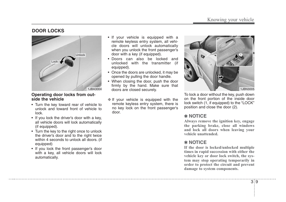 Knowing your vehicle | KIA Rio_Rio5 2008 User Manual | Page 18 / 219