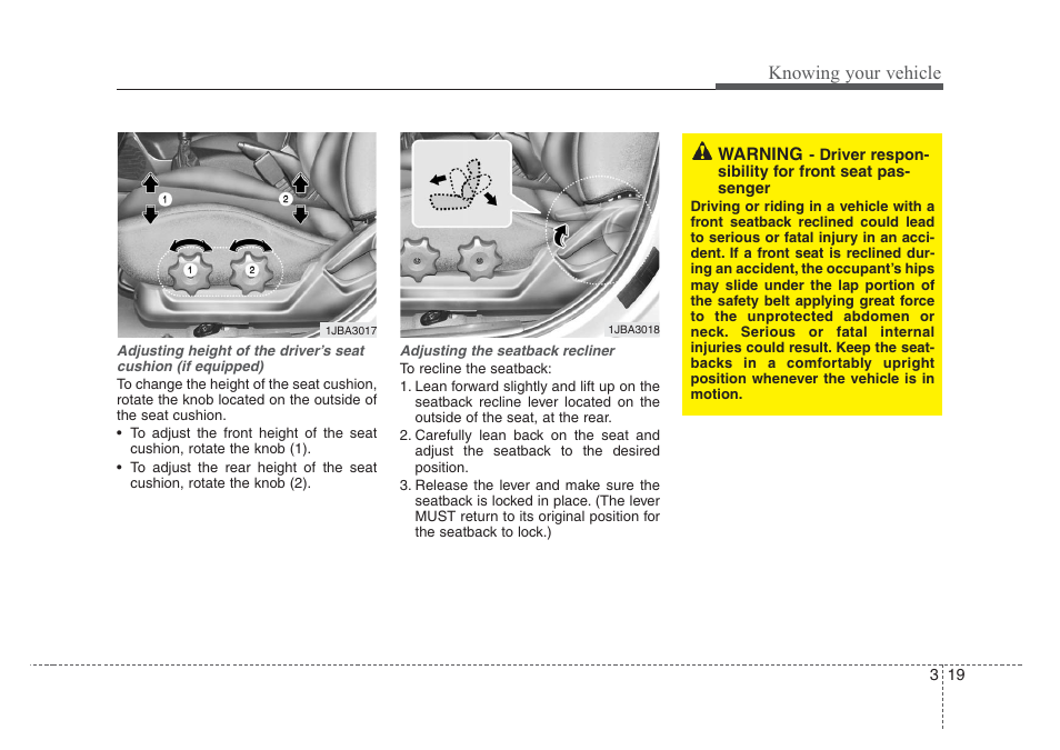 Knowing your vehicle | KIA Rio_Rio5 2008 User Manual | Page 28 / 219