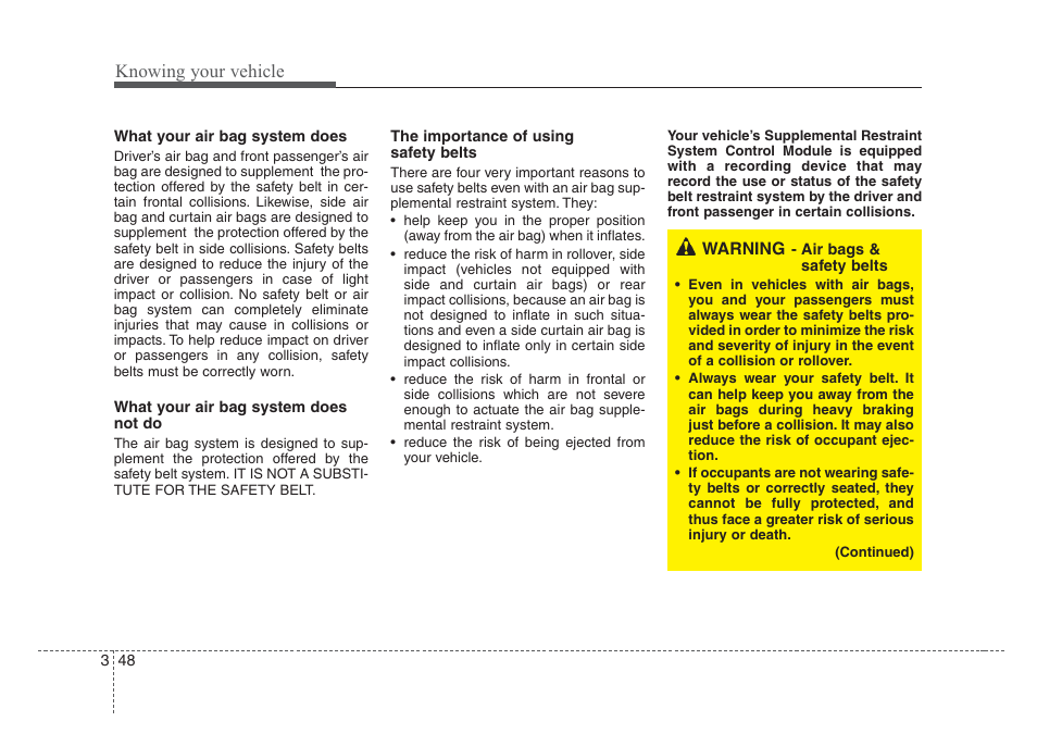 Knowing your vehicle | KIA Rio_Rio5 2008 User Manual | Page 57 / 219