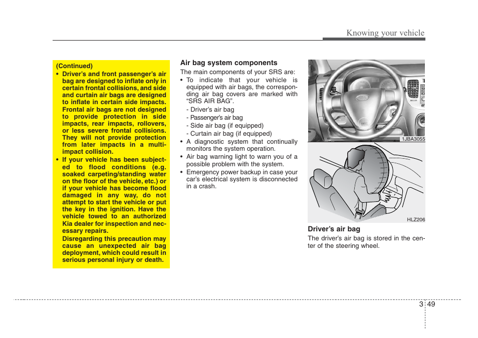 Knowing your vehicle | KIA Rio_Rio5 2008 User Manual | Page 58 / 219