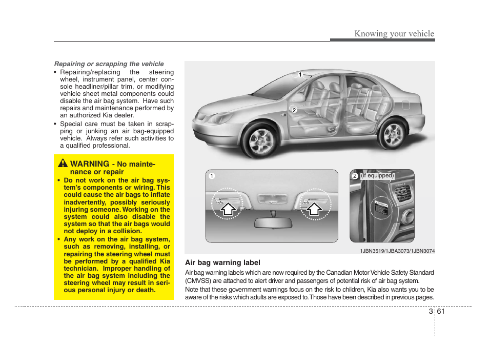 Knowing your vehicle | KIA Rio_Rio5 2008 User Manual | Page 70 / 219