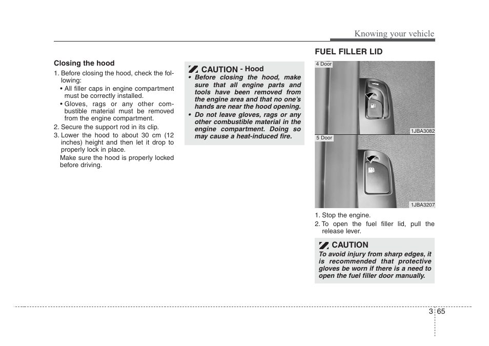 Knowing your vehicle | KIA Rio_Rio5 2008 User Manual | Page 74 / 219