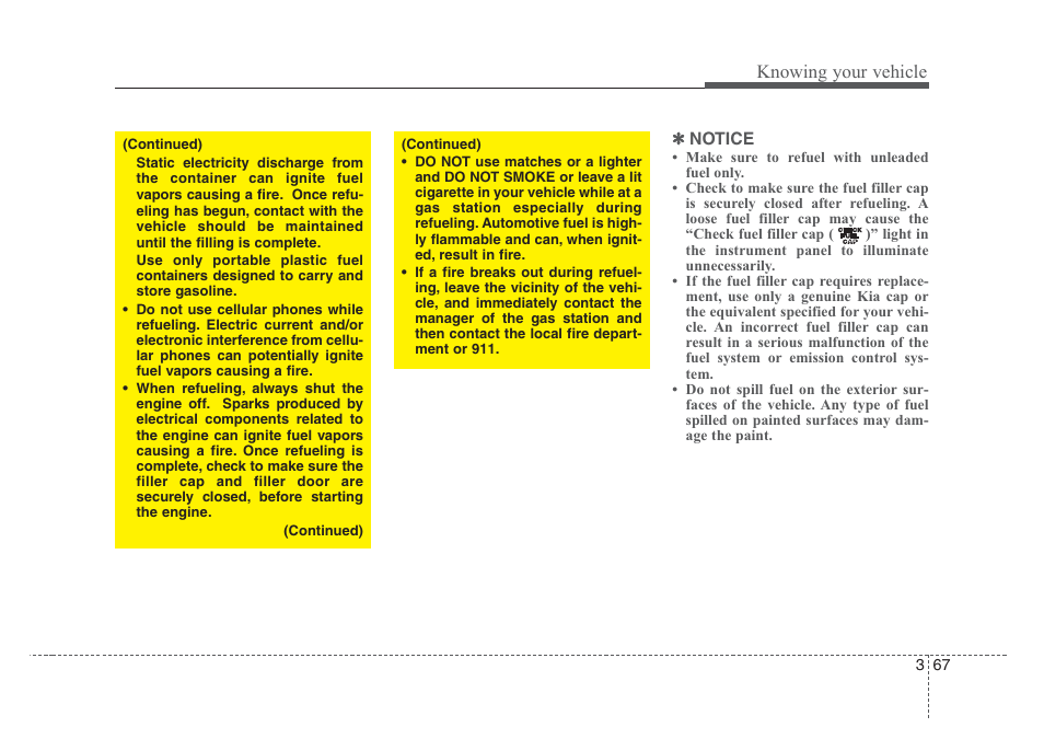 Knowing your vehicle | KIA Rio_Rio5 2008 User Manual | Page 76 / 219