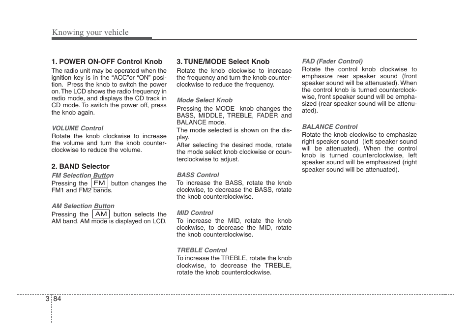 Knowing your vehicle | KIA Rio_Rio5 2008 User Manual | Page 93 / 219