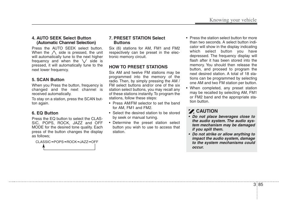 Knowing your vehicle | KIA Rio_Rio5 2008 User Manual | Page 94 / 219