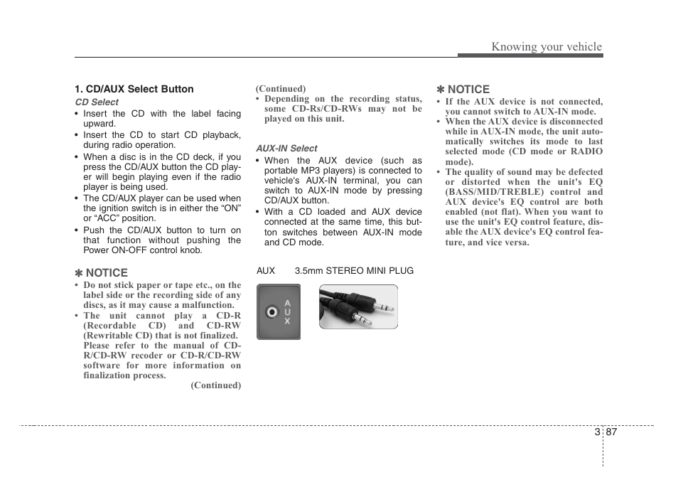 Knowing your vehicle | KIA Rio_Rio5 2008 User Manual | Page 96 / 219