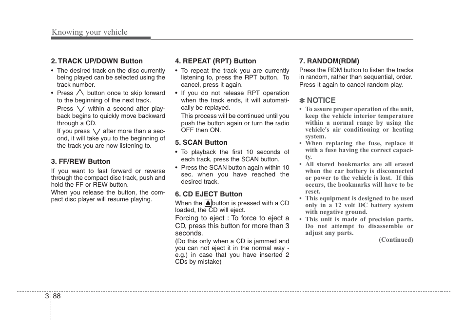 Knowing your vehicle | KIA Rio_Rio5 2008 User Manual | Page 97 / 219