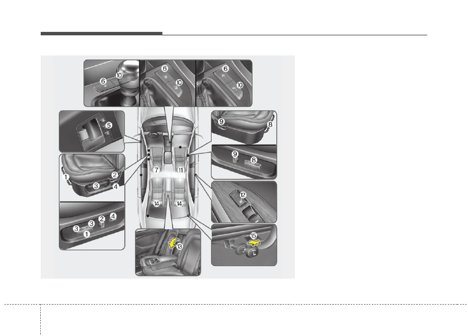 Safety features of your vehicle | KIA Optima 2012 User Manual | Page 23 / 382