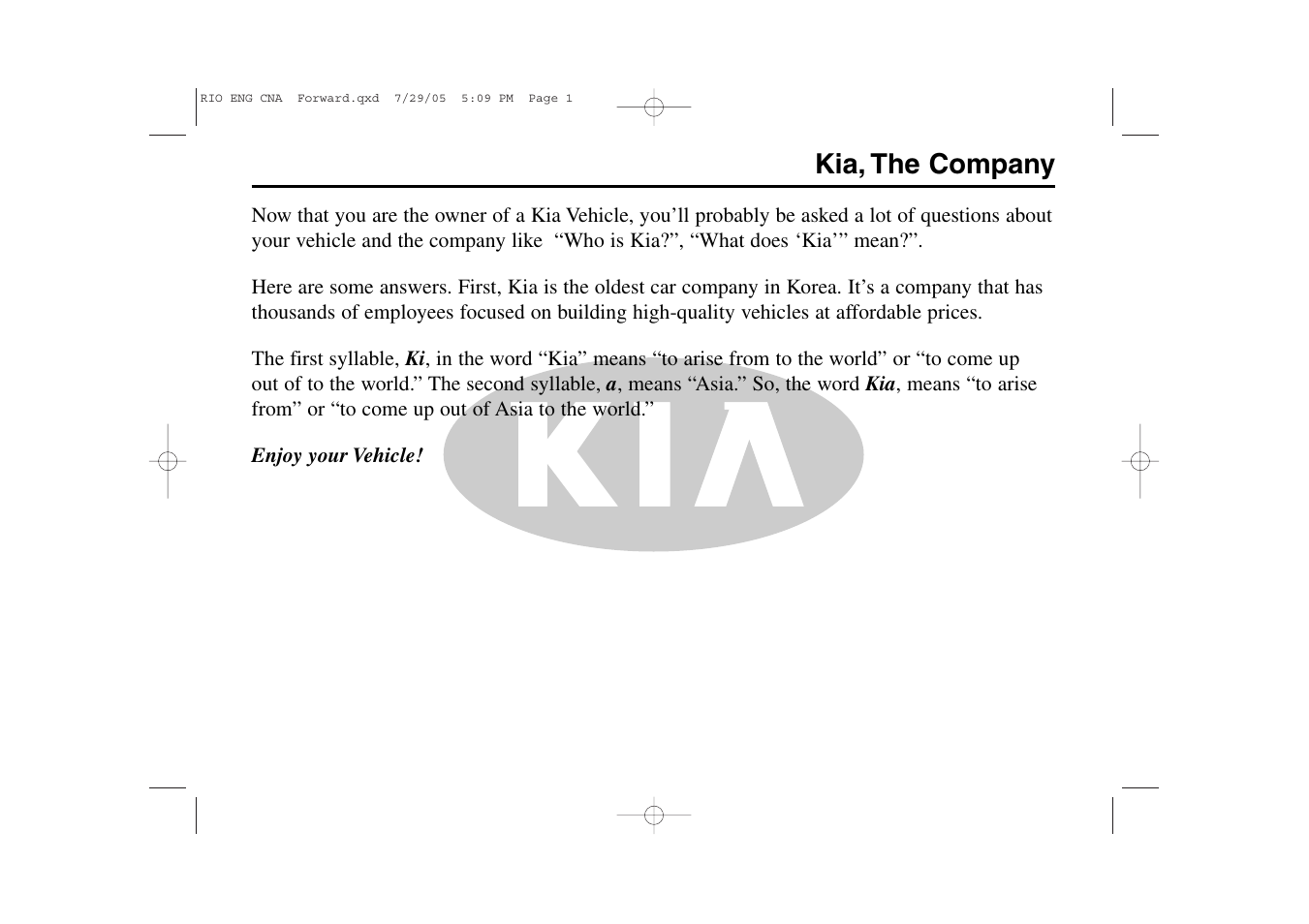 KIA Rio_Rio5 2005 User Manual | 238 pages