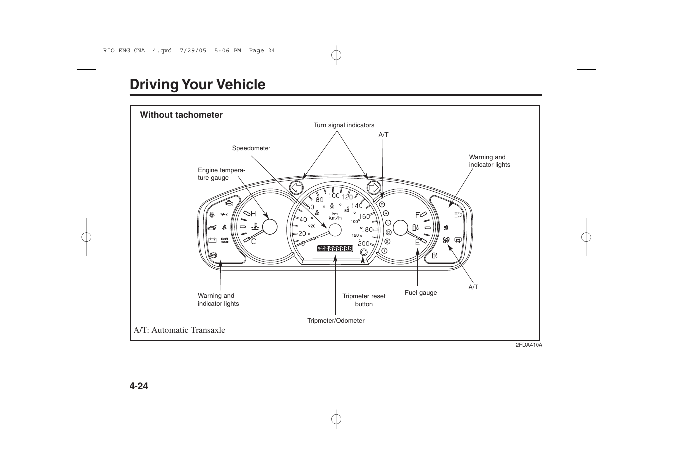 Driving your vehicle | KIA Rio_Rio5 2005 User Manual | Page 105 / 238