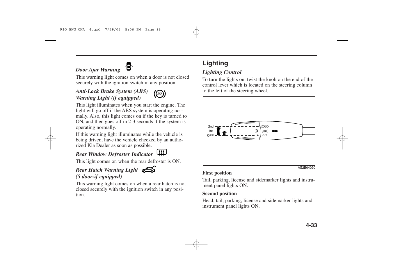 KIA Rio_Rio5 2005 User Manual | Page 114 / 238