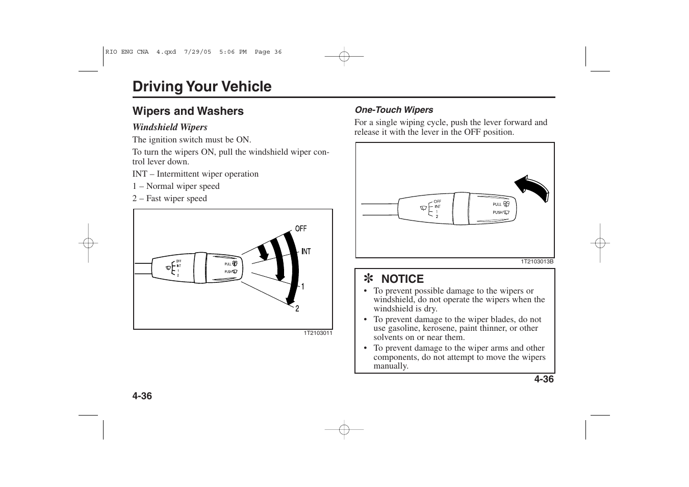 Driving your vehicle | KIA Rio_Rio5 2005 User Manual | Page 117 / 238