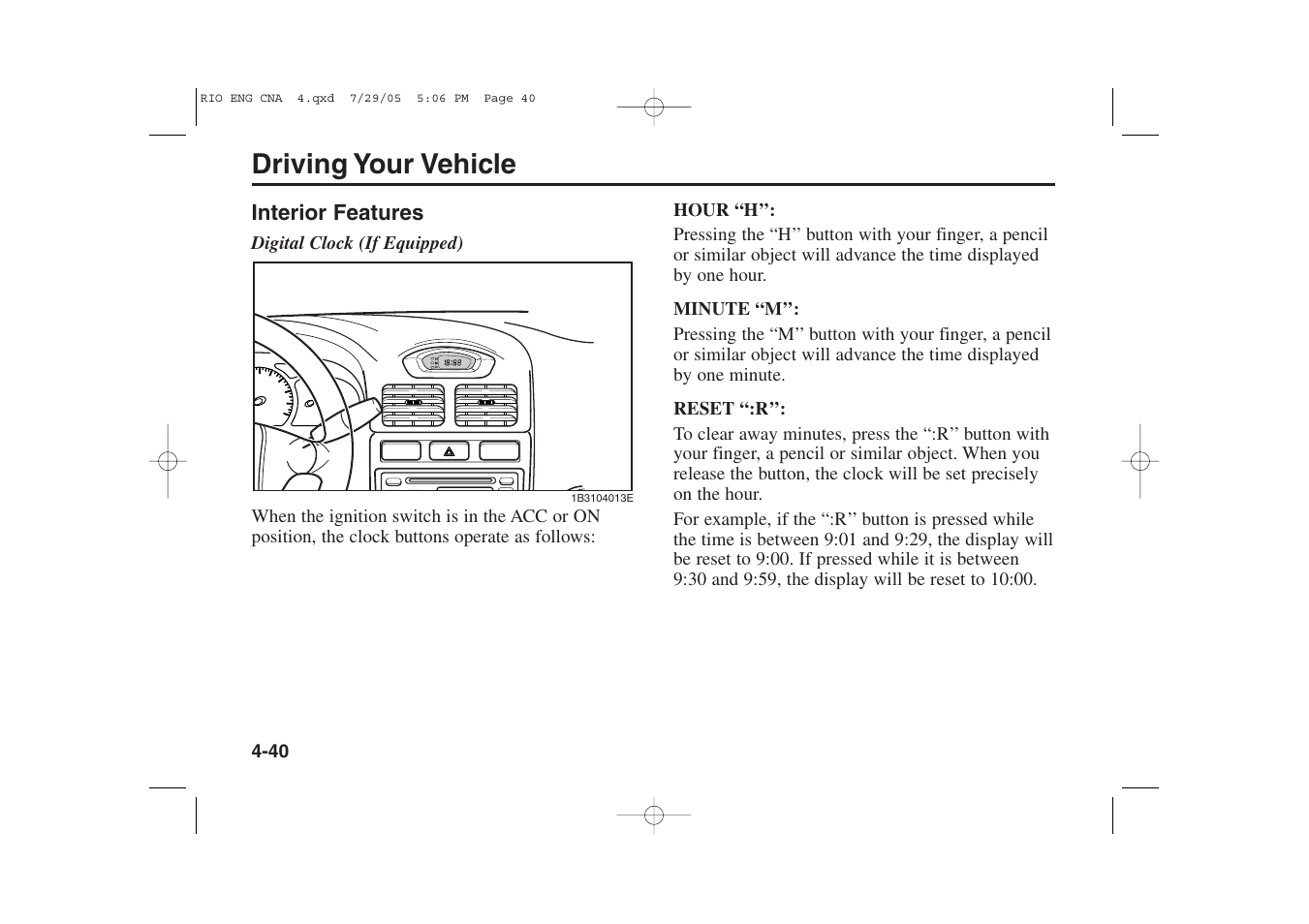 Driving your vehicle | KIA Rio_Rio5 2005 User Manual | Page 121 / 238