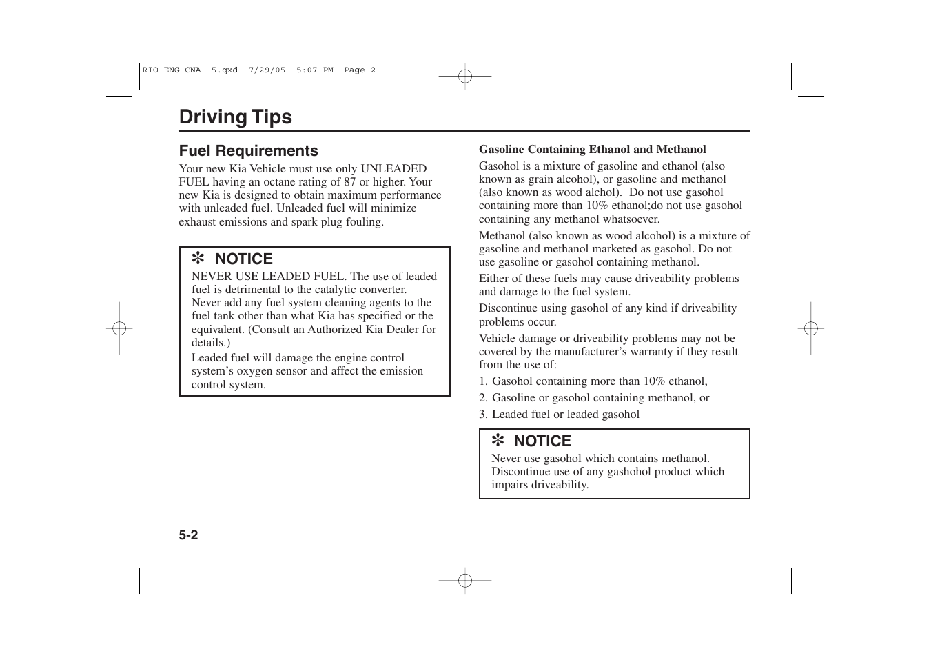 Driving tips | KIA Rio_Rio5 2005 User Manual | Page 136 / 238