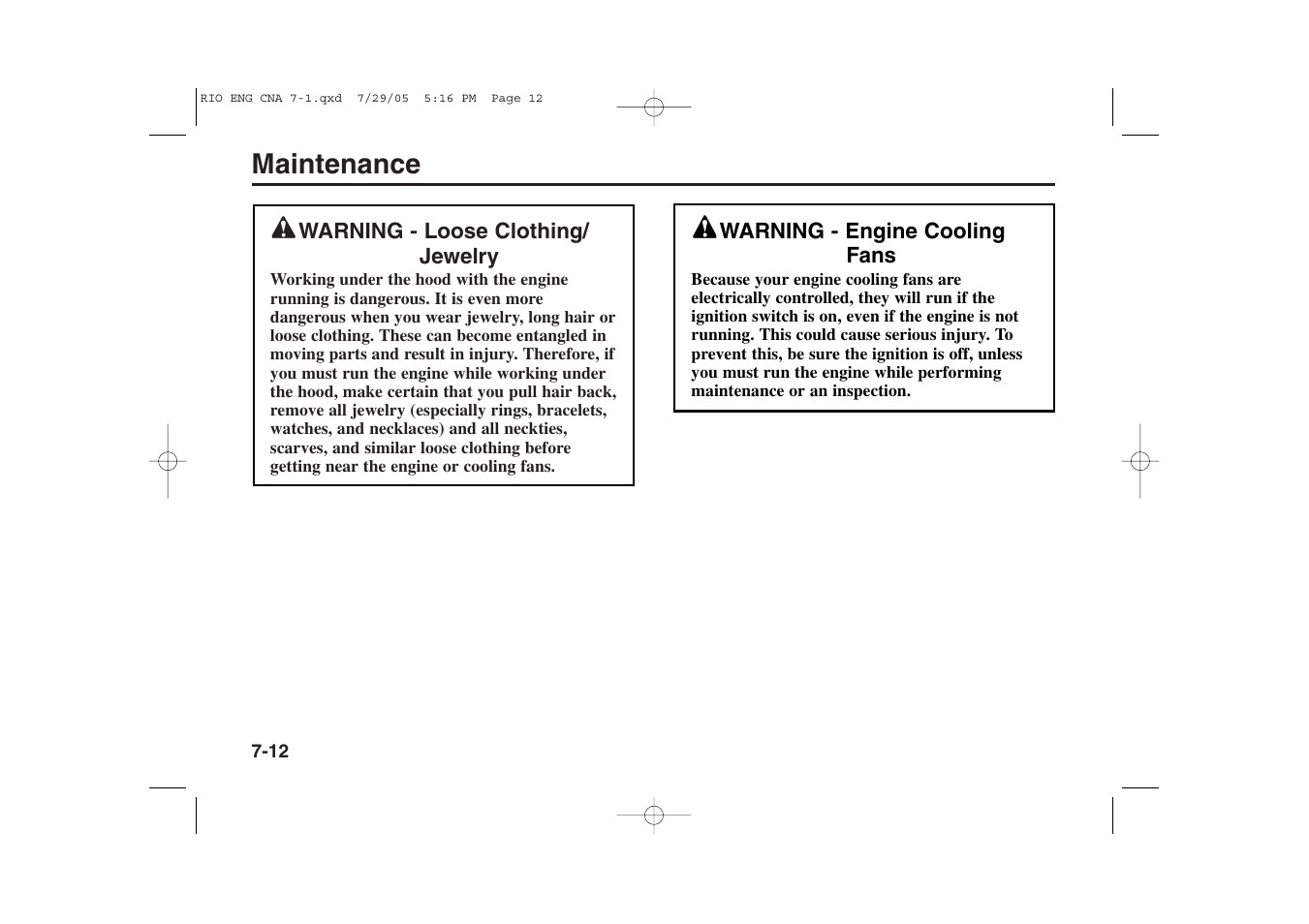 Maintenance | KIA Rio_Rio5 2005 User Manual | Page 184 / 238