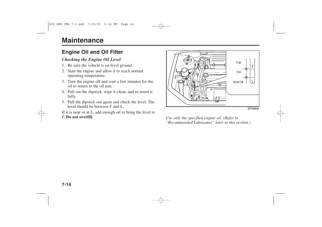 Maintenance | KIA Rio_Rio5 2005 User Manual | Page 186 / 238