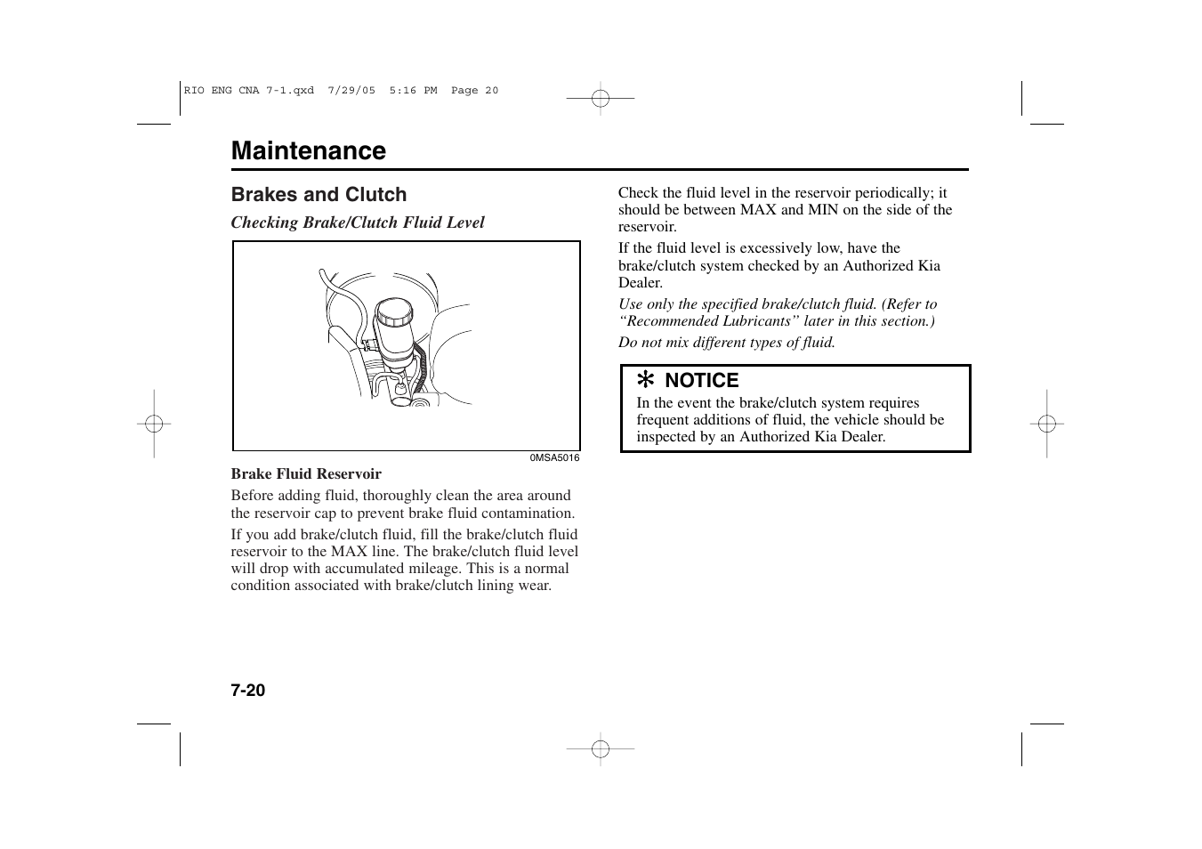 Maintenance | KIA Rio_Rio5 2005 User Manual | Page 192 / 238