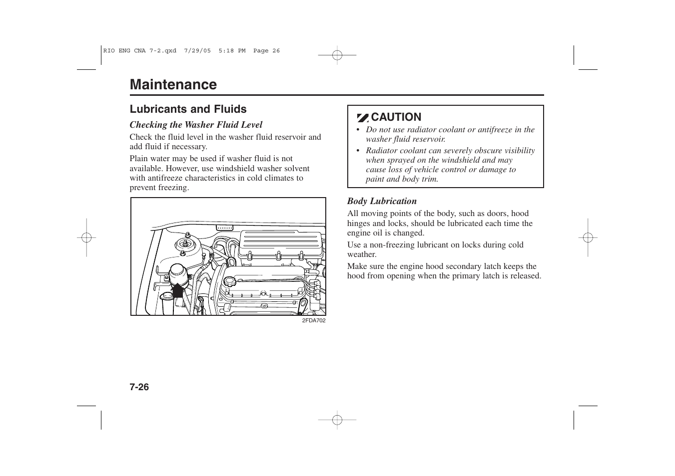 Maintenance | KIA Rio_Rio5 2005 User Manual | Page 198 / 238