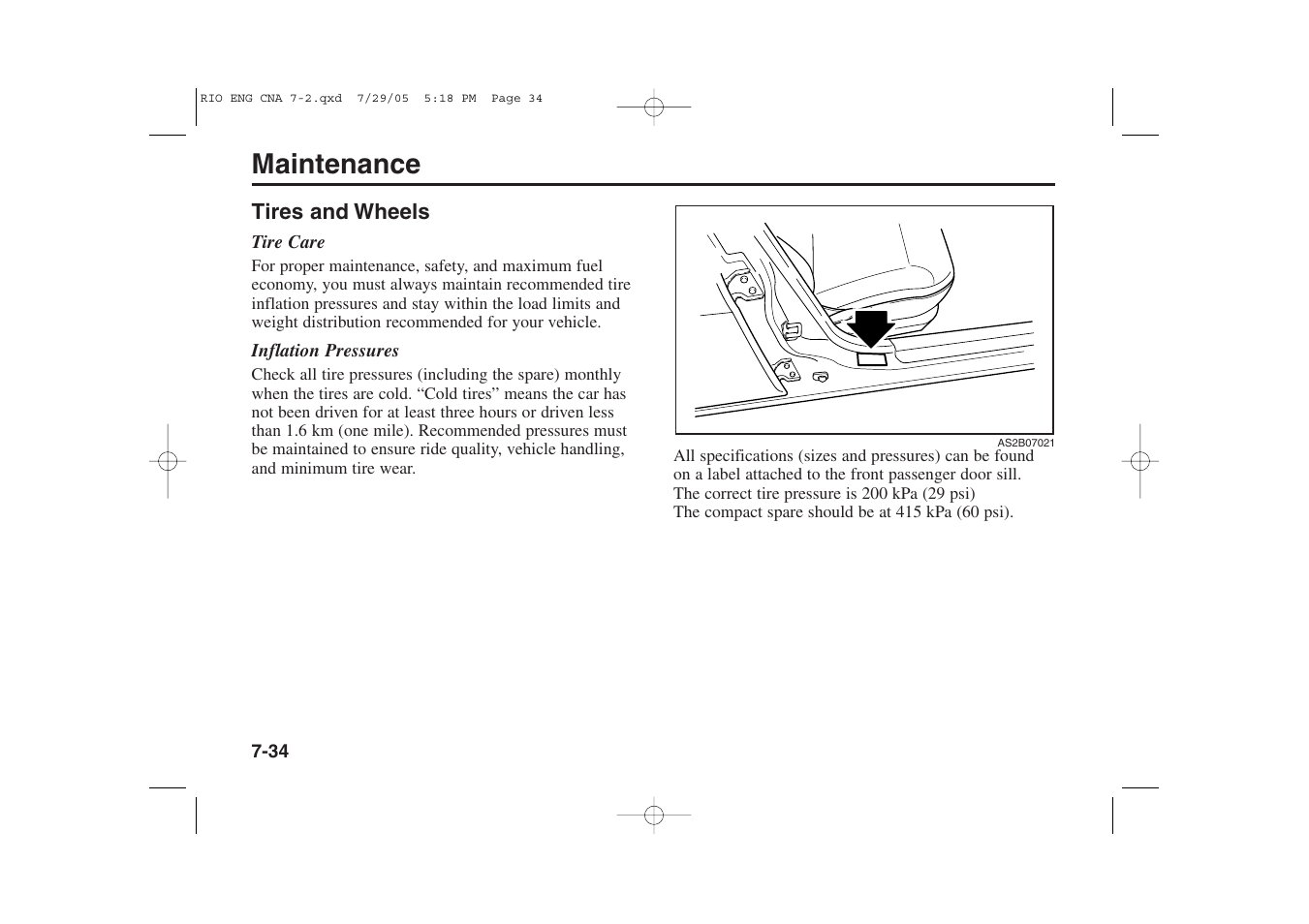 Maintenance | KIA Rio_Rio5 2005 User Manual | Page 206 / 238