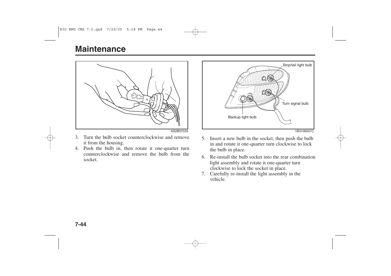 Maintenance | KIA Rio_Rio5 2005 User Manual | Page 216 / 238