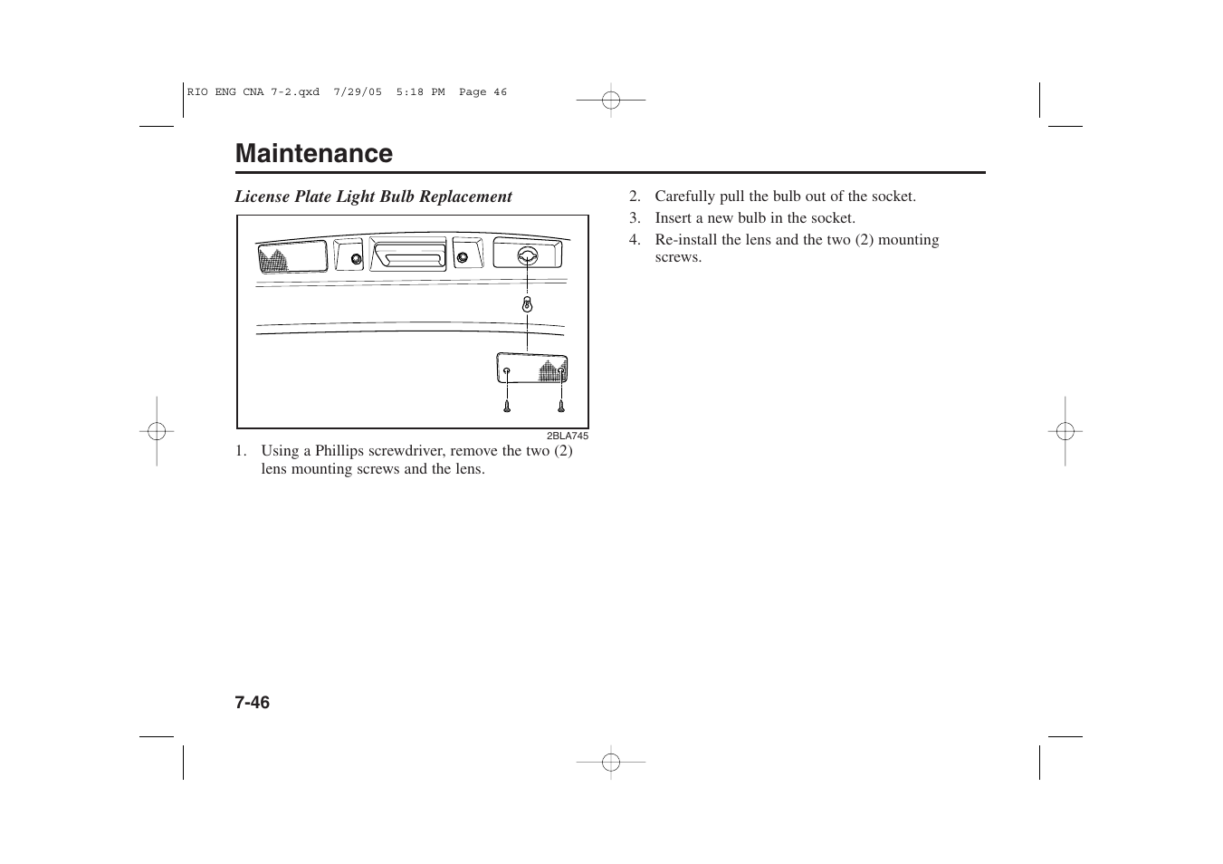 Maintenance | KIA Rio_Rio5 2005 User Manual | Page 218 / 238