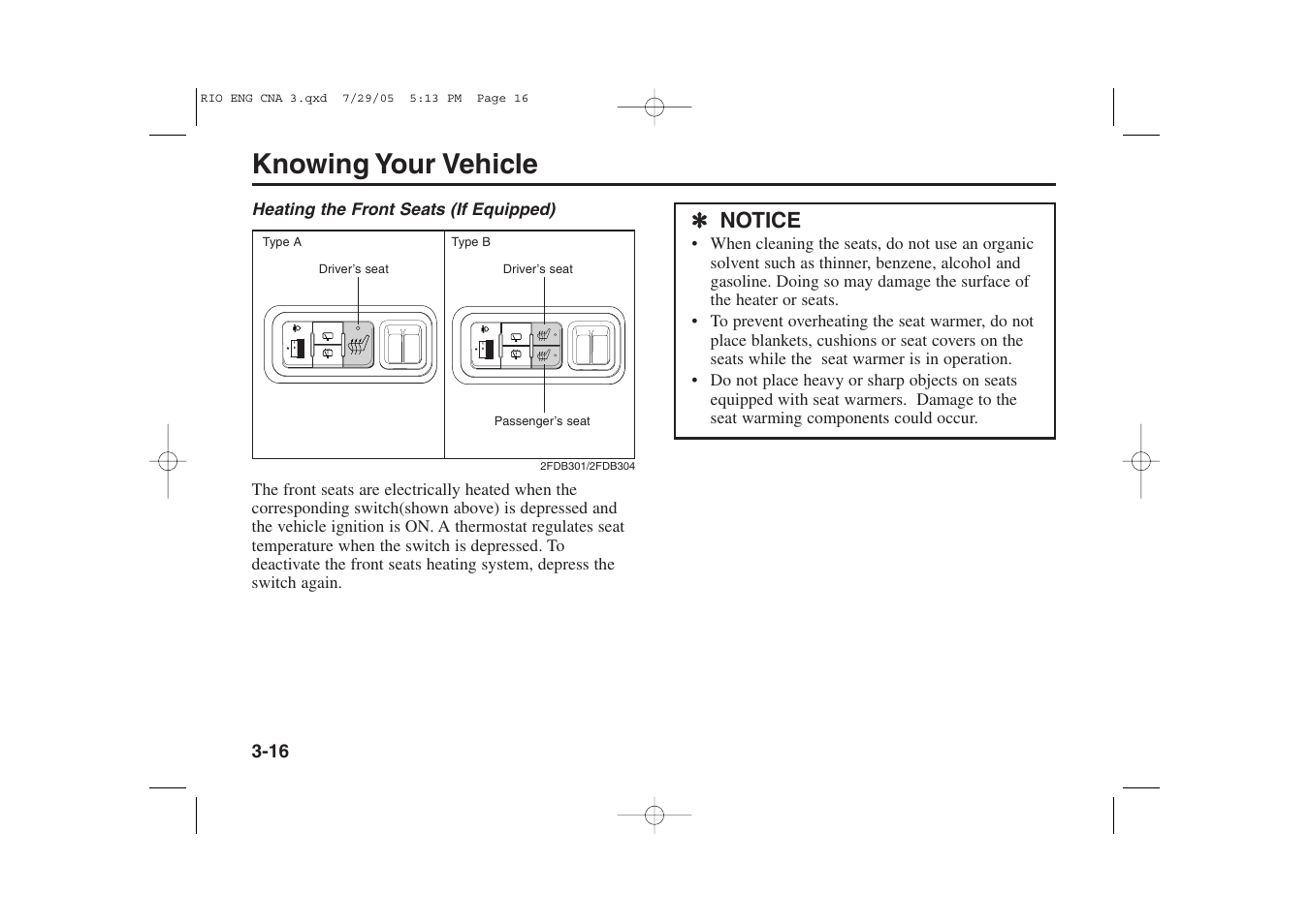 Knowing your vehicle | KIA Rio_Rio5 2005 User Manual | Page 26 / 238