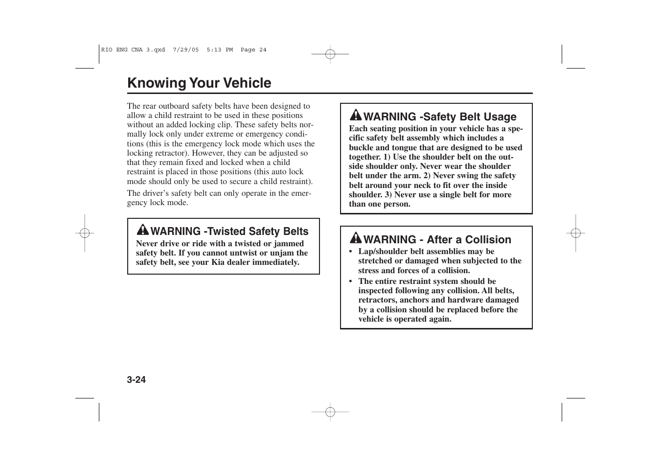Knowing your vehicle | KIA Rio_Rio5 2005 User Manual | Page 34 / 238