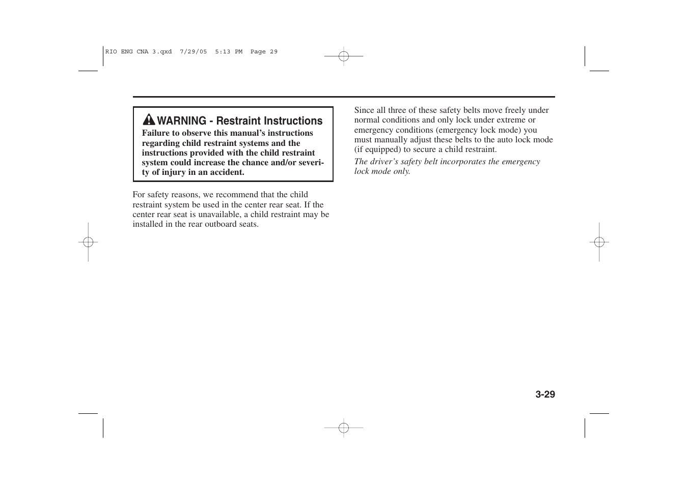KIA Rio_Rio5 2005 User Manual | Page 39 / 238